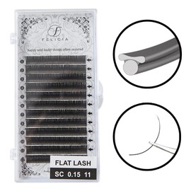 FELICIA Flat Lash Matte Eyelash Extensions Ultra Soft Single Matsueku Eyelash SC Curl 0.15 Thickness 0.4 inches (11 mm)