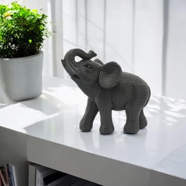 Sagebrook Home Resin Elephant Figurine - Decorative Polyresin Statue for Home, Office, Living Room & Bedroom - 7"x4"x7", Black