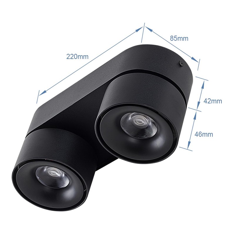 Budbuddy 2 x 12 W LED Ceiling Light Spotlight Black