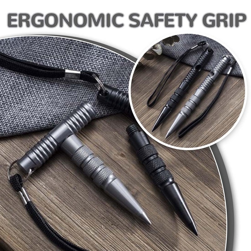 YOLMUNA Set of 2 Multi-Function Self Defense Keyrings (Black and