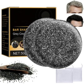 Pack of 2 Anti Grey Bar Men, Anti Grey Bar Lorenge, Lorenge Anti-Grey Bar, Grey Hair Reverse, Grey Hair Target, Natural Hair Colour Restore (with Foam Net × 2)