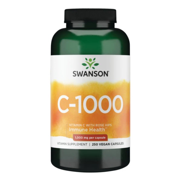 Swanson Vitamina C Con Escaramujos 1000mg, 250 Cápsulas Sabor Sin