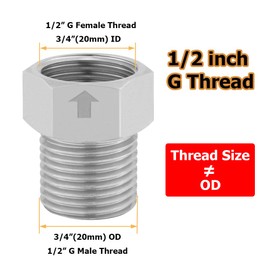 Hooshing Brass Check Valve 1/2" Male to 1/2" Female Thread One Way Non Return Prevent Backflow Nickel Plated