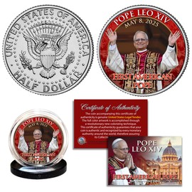 Pope Leo XIV 2025 First American Pope Genuine U.S. JFK Kennedy Half Dollar Coin