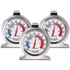 Termómetro para Refrigerador (-20~80)3Pcs，4 Color Scope，Acero inoxidable Freezer Thermometer,Fridge Thermometer With Hook Plate Base，Analog，para cocina, almacenamiento en frío, congelación