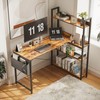 Treesland 55 Inch Computer Desk with Storage Shelves, L Shaped