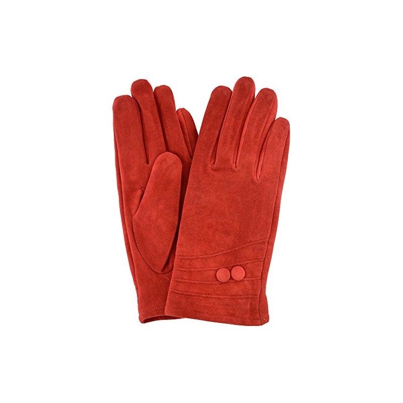 SNUGRUGS Ladies Suede Gloves with Fleece Lining and Two Button
