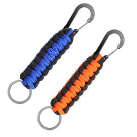Mabor 2 Pcs Paracord Keychain, Heavy Duty Key Chain Military Braided Key Chain with Clip Heavy Duty Key Lanyard for Backpack for Men Women for Camping, Hiking, Fishing