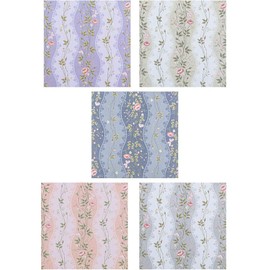 Ideen mit Herz Pack of 10 Flower Vine Design Greeting Cards 16cm x 16cm 230gsm 5 Different Colours with Envelopes