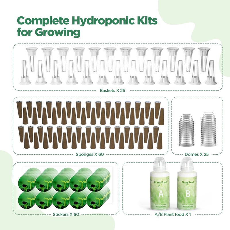 LetPot 172 Pcs Seed Pod Kits, Hydroponics Growing Sponges, Grow