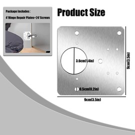 Hinge Repair Plate, Kitchen Door Hinge Repair Plate, Cabinet Hinge Repair Plate, Cupboard Door Hinge with Screws, Door Hinge Repair Plate Kit for Kitchen Door, Cabinet,Cupboard Door（4 Sets）