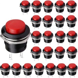 VISSQH 16mm Push Button Switch ON/OFF Momentary Button Power Switch Round button switch(25Pcs)