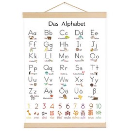 Maxmoc ABC Lernposter für Kinder, Alphabet Poster, Buchstaben Zahlen Lernen Poster zum Wanddeko Kinderzimmer, für Kindergarten Grundschule Vorschule, 30x40 cm