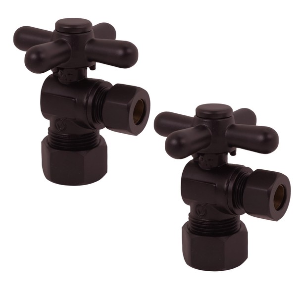 Westbrass D105BX-2-12 1/4-Turn Cross Handle Angle Stop Shut Off Valve,