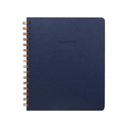 Minimalist Planner - Undated Monthly and Weekly Pages - Letterpressed Cover - Brass Wire-O Binding - Night