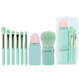 Laluna Makeup Brushes, Set of 8, Popular, Cute, Mini, Portable, Compact, Portable, Capsule Makeup Brush, Makeup Brush, Eye Shadow, Powder Brush, Suitable for Sensitive Skin, Soft, Dense Bristles and Good Powder-Containing Power (patina)