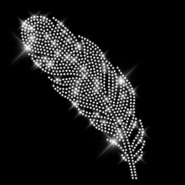 Glitzerdeals Iron-On Transfer Rhinestone Feather Crystal Western Iron-On Patch for Textiles Iron-On Motif Cowgirl Hot-fix