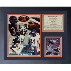 Legends Never Die "Walter Payton Framed Photo Collage, 11 x 14-Inch,Black