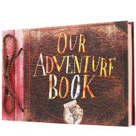 Our Adventure Book Scrapbook Photo Book Embossed Lettering Retro Style Up Movie Anniversarys Scrapbook Album for Couples, Weddings, and Travel Memories Anniversaries, Birthdays, Christmas