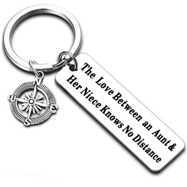 Nimteve Aunt Niece Keychain Aunt Nephew Keyring Gifts (Style - The Love Between An Aunt & Her Niece Knows No Distance)