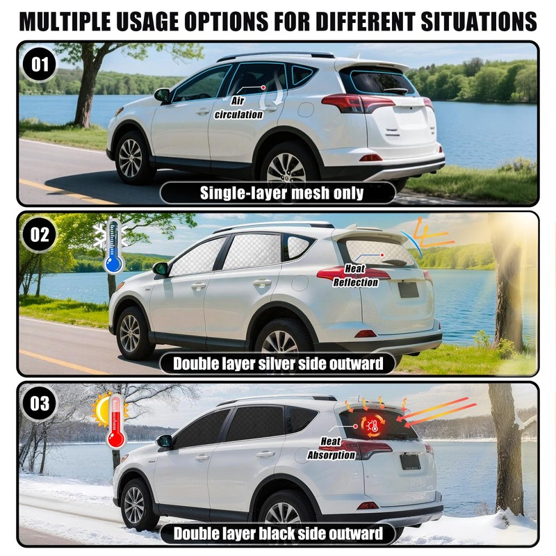 ZATOTOO Car Window Shades for Toyota RAV4 2019-2024 Sun Shade