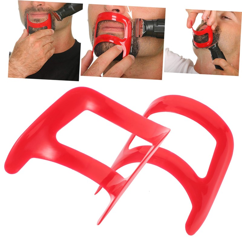 NOLITOY 2pcs Beard Modeling Ruler Shaving Template Men Beard Shaping