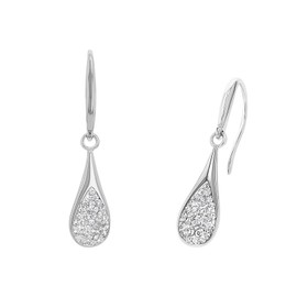 Amor 2022607 Women's Earrings Stainless Steel with Synthetic Zirconia 2.8 cm Silver Comes in Jewellery Gift Box, Stainless Steel, Created Cubic Zirconia