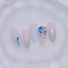 Ice Blue Handmade Nail Tips - Coffin Long / 아이스블루