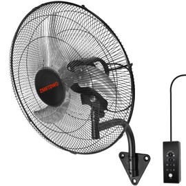 ZMRTDWO 18 Inch Outdoor Oscillating Wall Mount Fan, 3 Speed High Velocity Powerful Cooling, IP44 Waterproof Wall Mounted Fan 90° Oscillation & 30° Tilt (ETL-Certified)