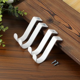 OwnMy 2PCS Closet Rod Brackets Heavy Duty 1 Inch to 1.5 Inch Round Closet Rod Holders, Wall Mount Closet Shelf Rod Pole Support Brackets Clothes Storage Hangers with Screws