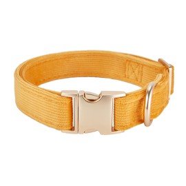 YUDOTE Ultra Soft Dog Collar Natural Cotton Cord for Medium Dogs with Sensitive Skin, Orange