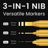 BIGTHUMB 3 Pcs Gold Jumbo Permanent Markers: 15mm Wide Tip