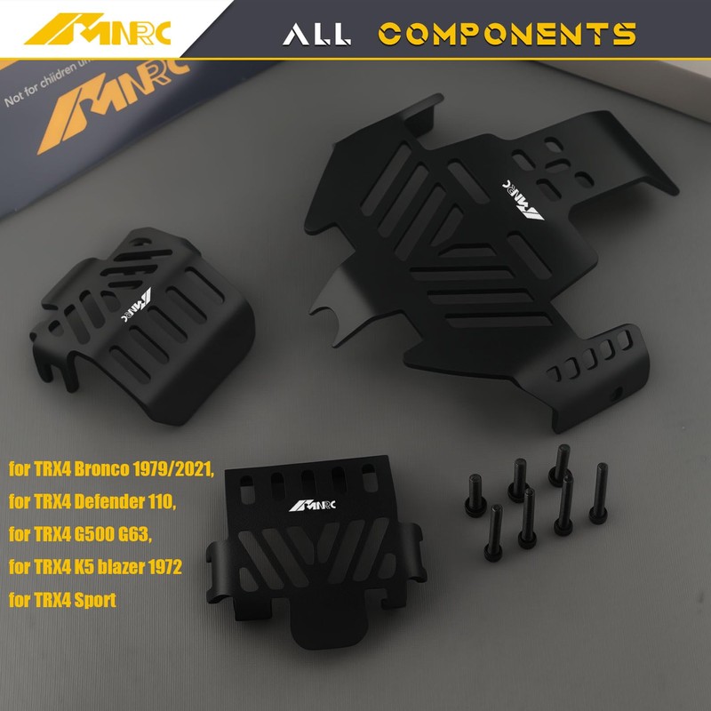 NMNRC 3Pcs Thickened Axle Chassis Skid Plate Armor Portector Defend