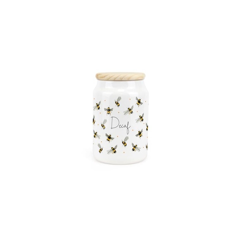 Purely Home Scattered Bees Ceramic Decaf Storage Canister - Bumblebee