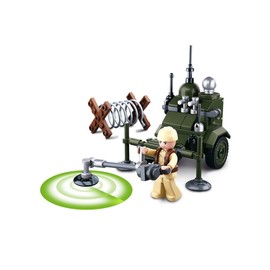 Sluban Clamping Blocks Mini Building Set Mine Finder WWII (88 Pieces) [B0678D], Play Set Clamping Blocks, Soldiers, with Toy Figure, Army WWII Colourful, SL07125