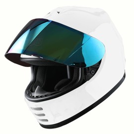 WOW Motorcycle Full Face Helmet Street Dirt Bike ATV BMX MX Youth Kids Glossy White