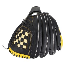 Totority 1Pc Durable Baseball Glove Softball Glove Yellow Black for Youth and Adults Practical Design for Material for Use