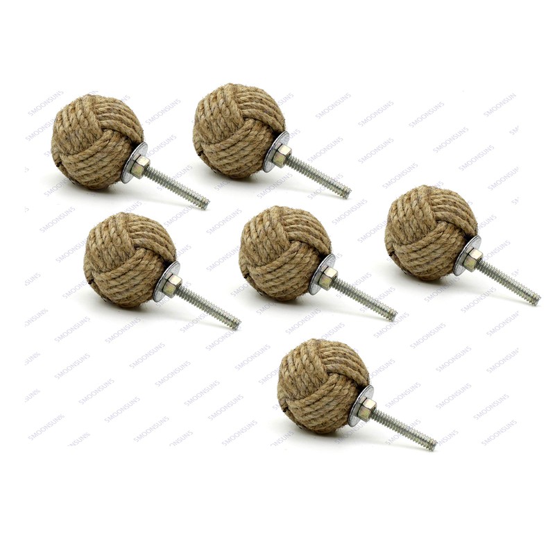 Maximus International's Jute Rope Door Knobs/Rope Knot Drawer Pulls and