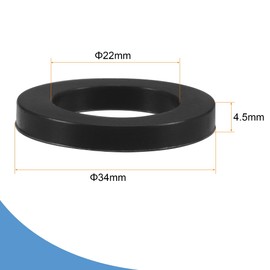 sourcing map Nitrile Rubber Flat Washer 1/2 3/4 Inch DN20 Gasket for Wrench Type Quick Connector, Black