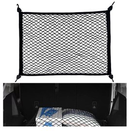 OMJMYY Car Boot Net Luggage Net 80 x 100 cm Extends to 210 x 140 cm Boot Net Storage Net for Boot Car Roof with 4 ABS Hooks for Most Cars