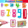 20Pcs Wooden Number Building Blocks, Montessori Number Blocks Math Learning