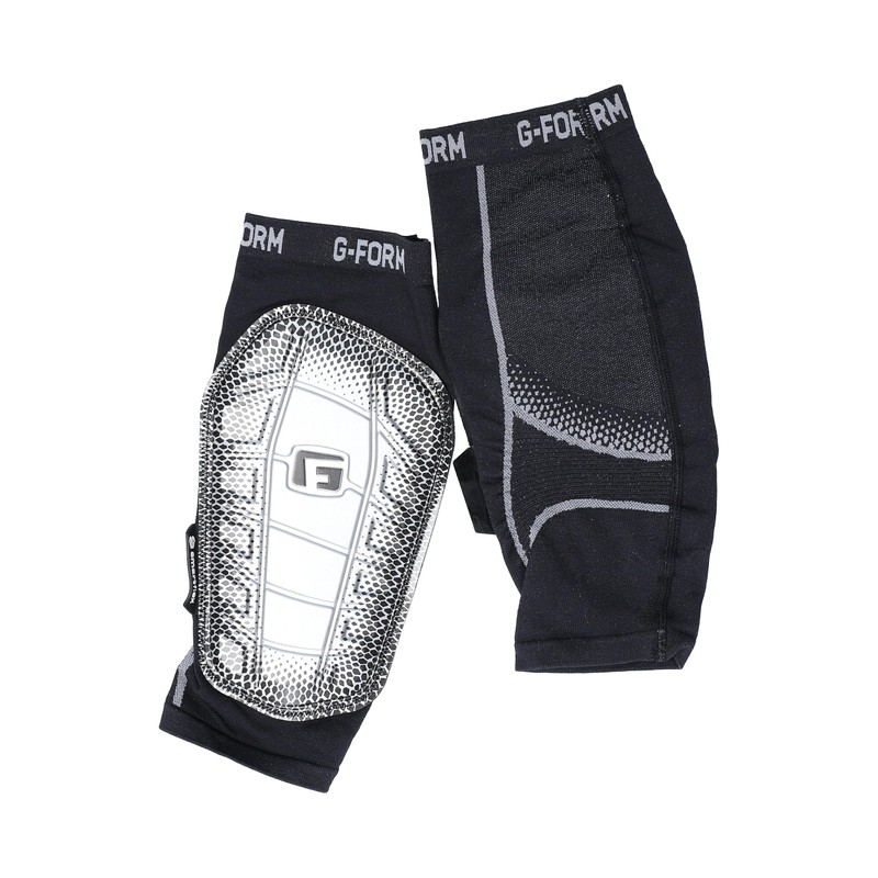 G-Form Pro-S Elite 2 Football Shin Guards, Black/Silver, Adult Medium
