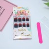 Press On Nails Short 24PCS Matte Gradient Black Red Full