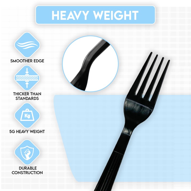 Klex 250 Individually Wrapped Disposable Utensil Sets with Heat Resistant,