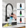 FORIOUS LED Kitchen Faucet with Soap Dispenser and Pull Down