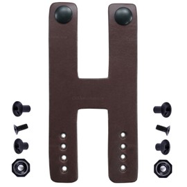 IWB Belt Loop - Double Strap - (8-9oz Leather) - Espresso w/Black Pull-The-Dot Snaps & Mounting Hardware - for Holster Carry - (Fit 1.25-2.00 Inch Belts (Adjustable)