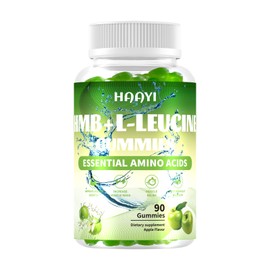 HMB and Leucine Supplements for Men & Women - 3000mg, HMB and L-Leucine Amino Acid for Muscle Recovery & Growth Support, Vegan, Non-GMO, Gluten-Free, Apple Flavor, 120 Gummies for Adults & Seniors