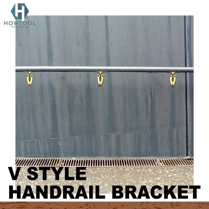 Handrail Bracket Extended Neck Design Brass, 2 Pack | HOWTOOL