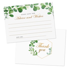 Double-Sided Design Advice and Wishes Cards -Evergreen Gardenia Design 5 * 7in Cards for Weddings, Bridal Showers, Baby Shower,Graduation Party or Events (685)