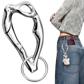Cool Cute Carabiner Keychain Y2K Irregular Key Ring Clips Outdoor Gear Keychain Zinc Alloy Car Key Organizer for Backpacks Car Keys Purse Handbag Hiking Accessories